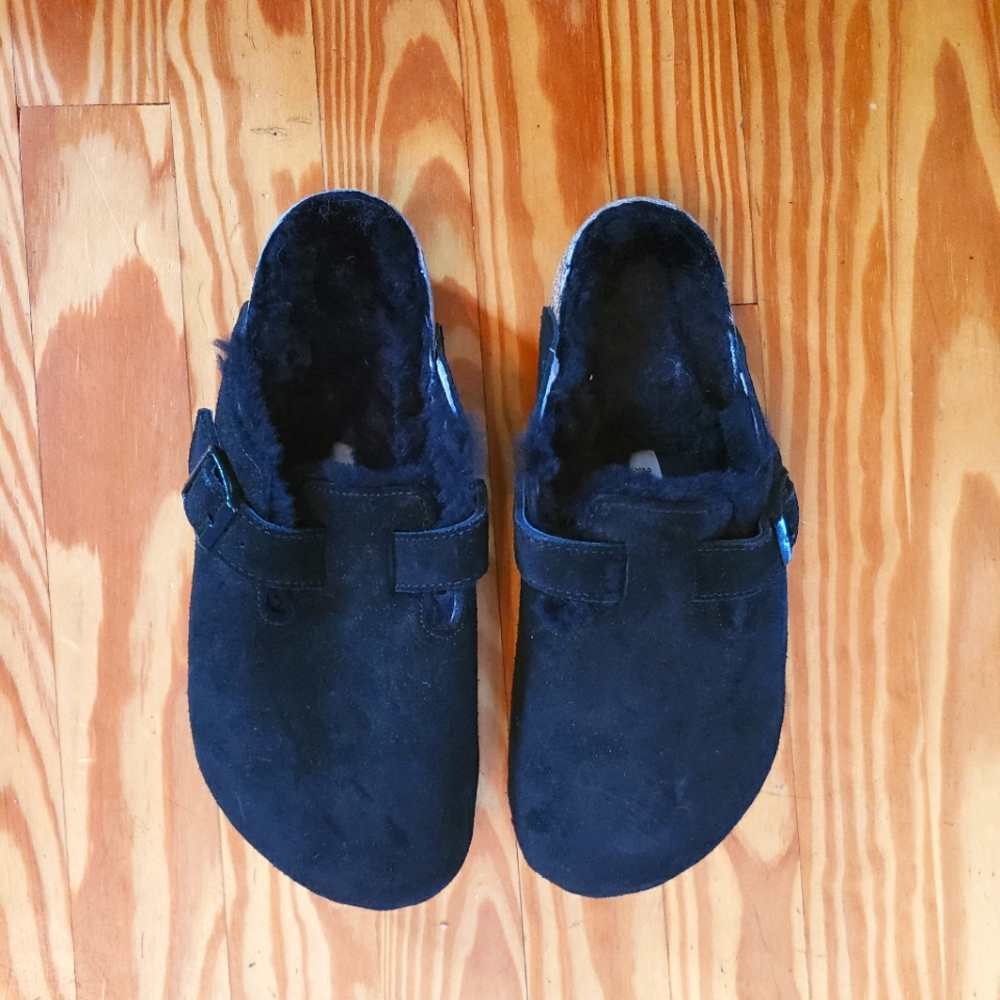 Birkenstock Boston Shearling Shoe - Black size 39
